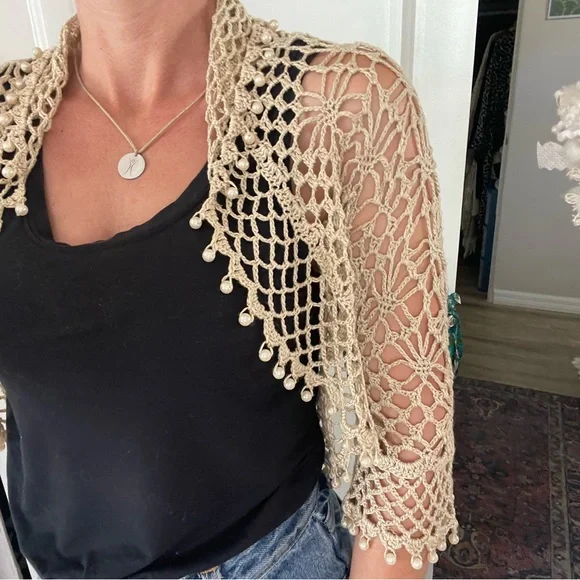 •| vintage crochet bolero - Picture 1 of 6